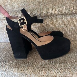11 Coach Isabella Black Suede Wedge Heels